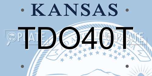 TDO40T Kansas License Plate