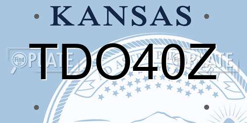 TDO40Z Kansas License Plate