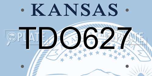TDO627 Kansas License Plate