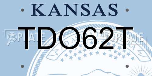 TDO62T Kansas License Plate