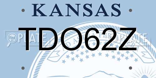 TDO62Z Kansas License Plate