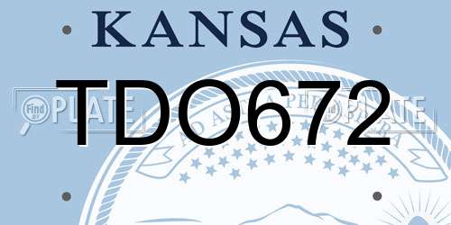 TDO672 Kansas License Plate