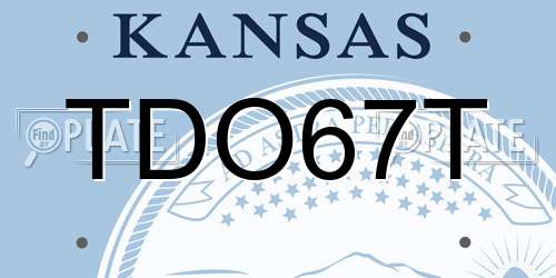 TDO67T Kansas License Plate