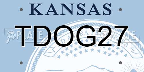 TDOG27 Kansas License Plate