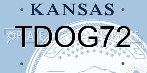 TDOG72 Kansas License Plate