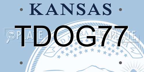 TDOG77 Kansas License Plate