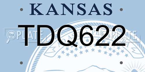 TDQ622 Kansas License Plate
