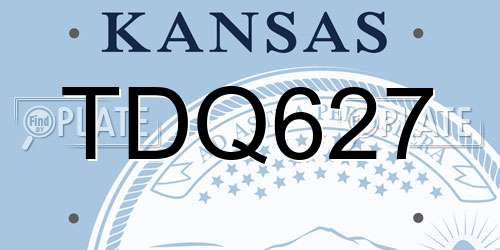 TDQ627 Kansas License Plate