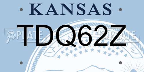 TDQ62Z Kansas License Plate