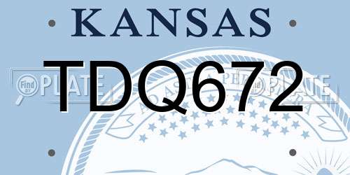 TDQ672 Kansas License Plate