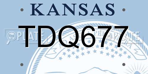 TDQ677 Kansas License Plate