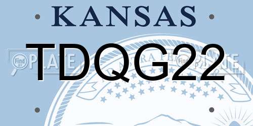 TDQG22 Kansas License Plate