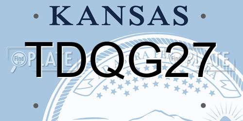 TDQG27 Kansas License Plate