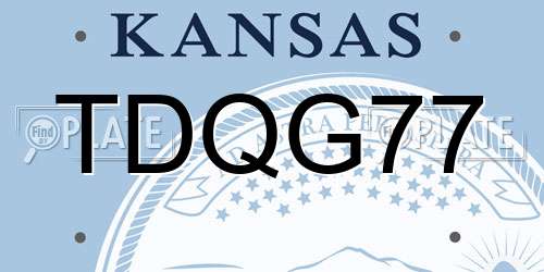 TDQG77 Kansas License Plate
