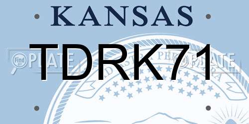 TDRK71 Kansas License Plate
