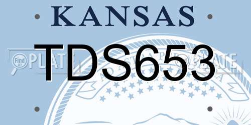 TDS653 Kansas License Plate