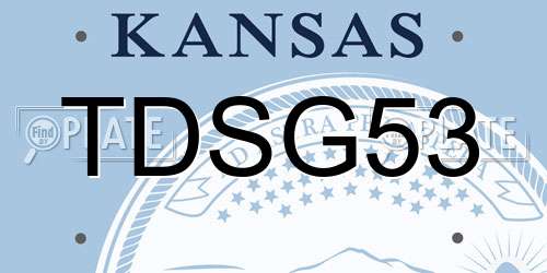 TDSG53 Kansas License Plate