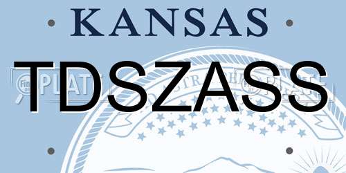 TDSZASS Kansas License Plate