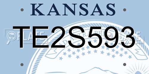 TE2S593 Kansas License Plate