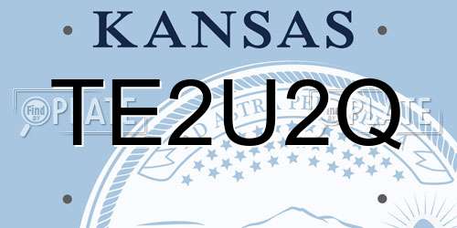 TE2U2Q Kansas License Plate
