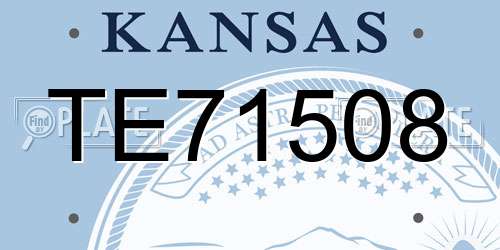 TE71508 Kansas License Plate