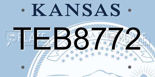TEB8772 Kansas License Plate