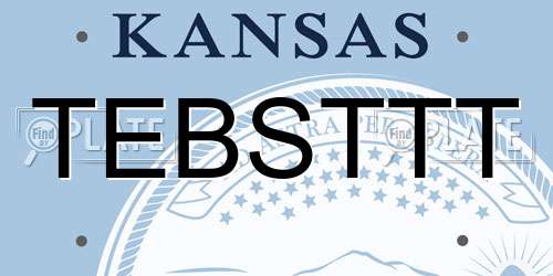 TEBSTTT Kansas License Plate