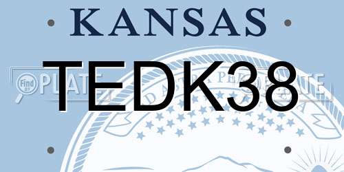 TEDK38 Kansas License Plate
