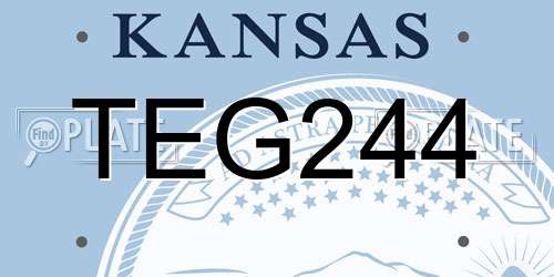 TEG244 Kansas License Plate
