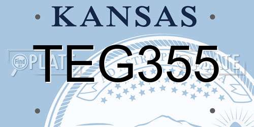 TEG355 Kansas License Plate