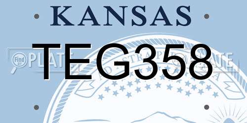 TEG358 Kansas License Plate