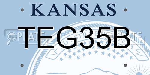 TEG35B Kansas License Plate