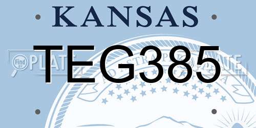TEG385 Kansas License Plate