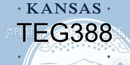 TEG388 Kansas License Plate