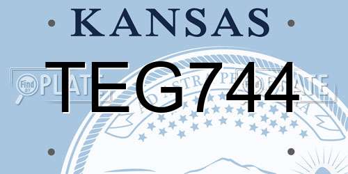 TEG744 Kansas License Plate