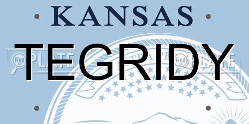 TEGRIDY Kansas License Plate