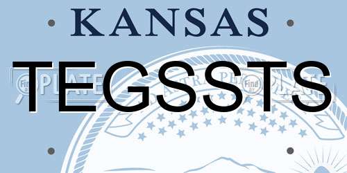 TEGSSTS Kansas License Plate