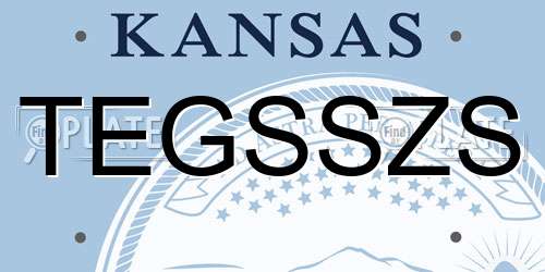 TEGSSZS Kansas License Plate