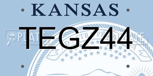 TEGZ44 Kansas License Plate