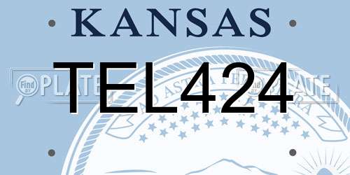 TEL424 Kansas License Plate