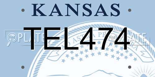 TEL474 Kansas License Plate