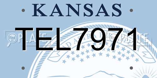 TEL7971 Kansas License Plate