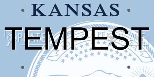 TEMPEST Kansas License Plate