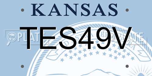 TES49V Kansas License Plate