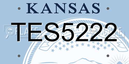 TES5222 Kansas License Plate