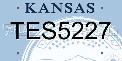 TES5227 Kansas License Plate