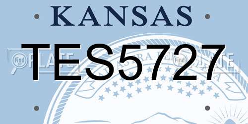 TES5727 Kansas License Plate