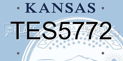 TES5772 Kansas License Plate