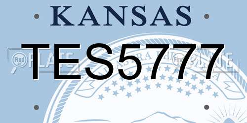 TES5777 Kansas License Plate