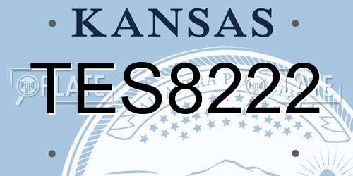 TES8222 Kansas License Plate